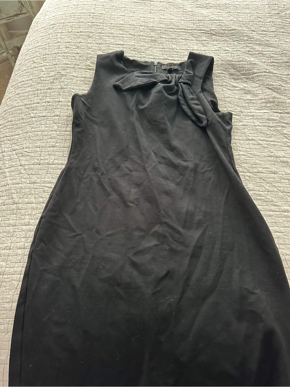 Banana Republic Black Midi Dress with Neck Bow